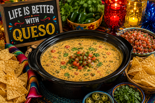 Creamy Hatch Green Chile Con Queso with Chile Peeler Nation Freeze Dried Hatch Green Chile