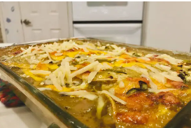 New Mexico Style Green Chile Chicken Enchilada